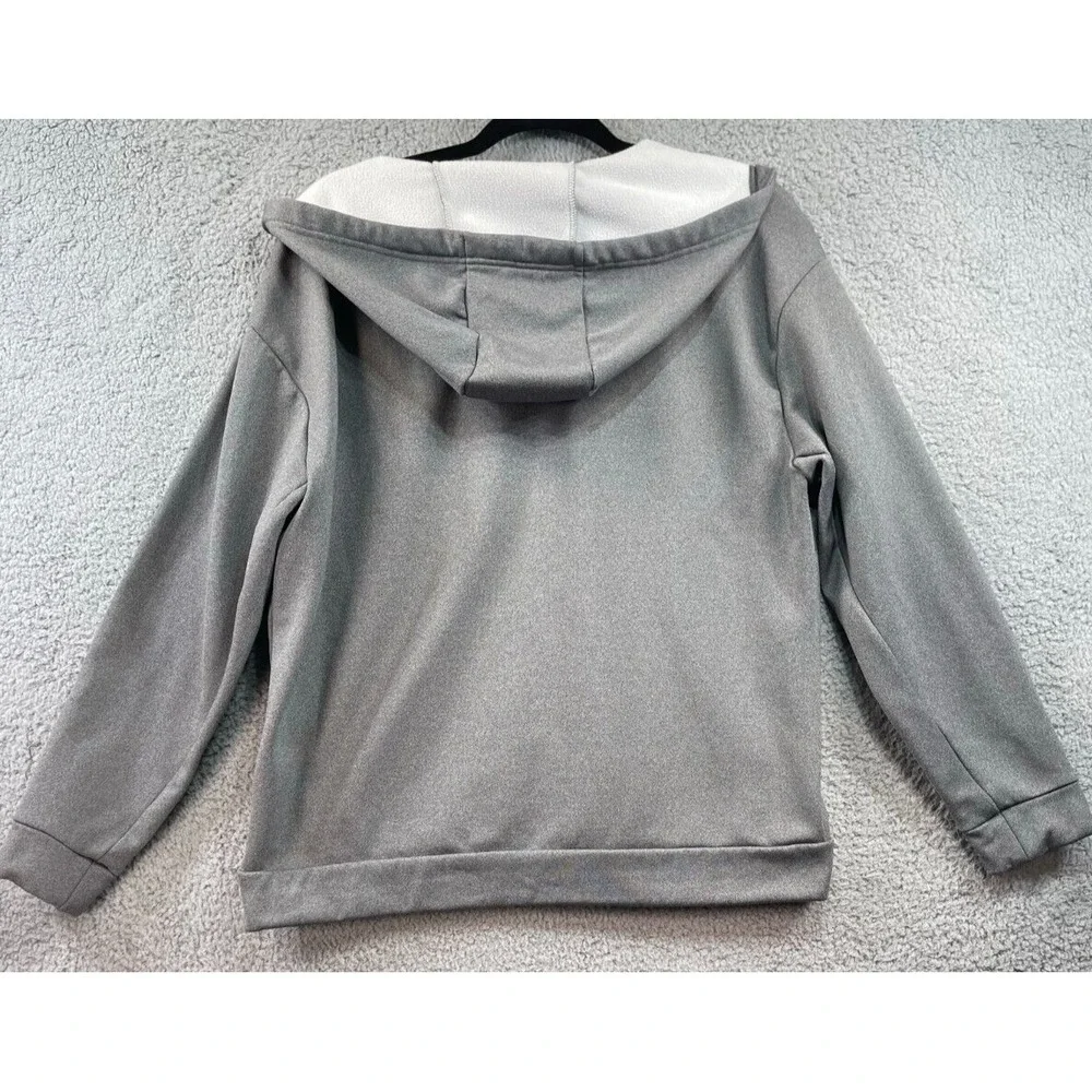 Nike Hoodie Small Gray White Blue Half Zip Color Block Pocket‎